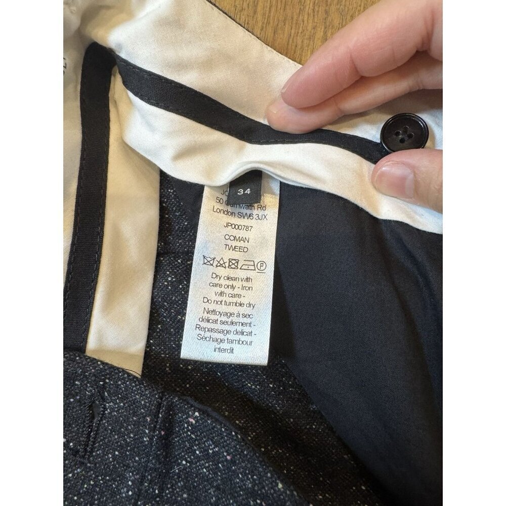 Joseph Wool Slacks Gray And Black Tweed Pleated Front Size 2 New With Tags - Picture 11 of 16